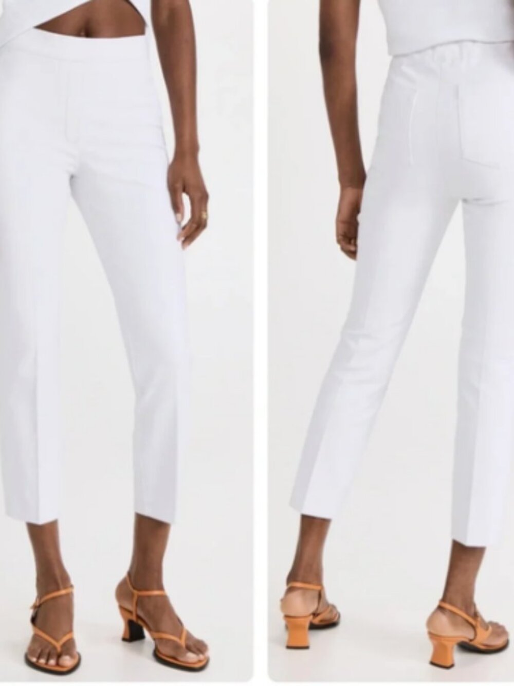 Spanx Straight Leg Crop Pull On Pants White Size Medium